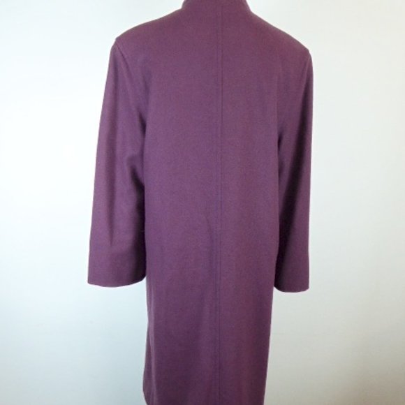 Asian VINTAGE CUSTOM MADE Mandarin wool PURPLE COAT m /L embroidered lining - Picture 5 of 7